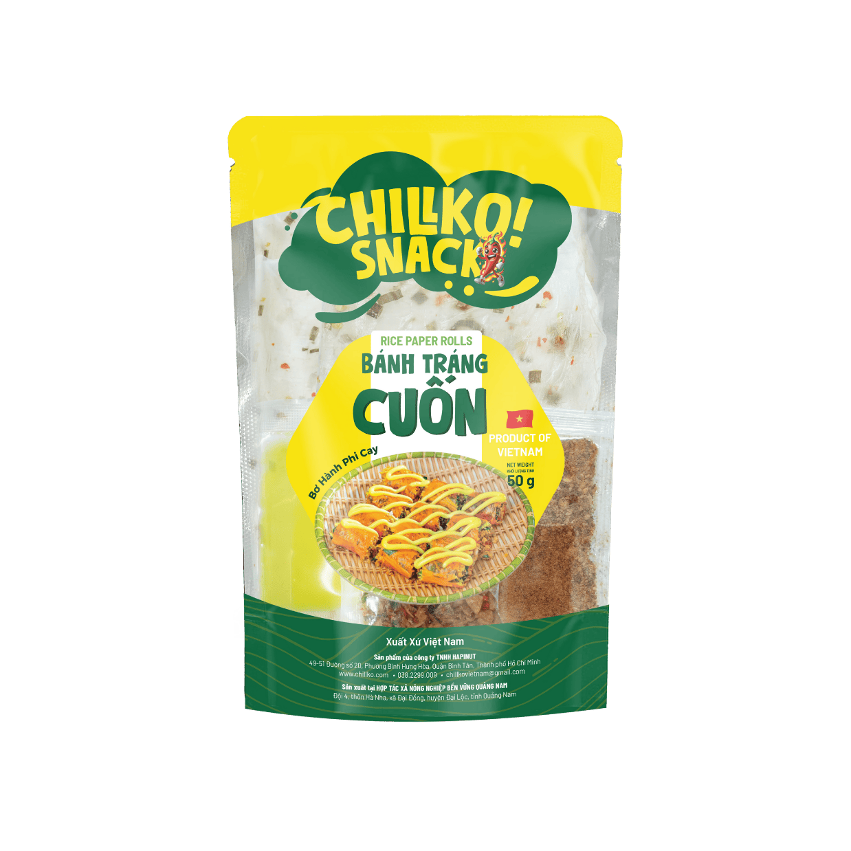 Bánh tráng muối ớt cuốn Bơ + Khô bò + Ruốc + Hành phi
