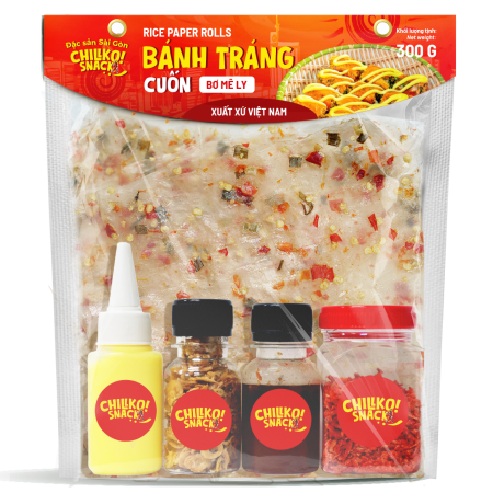 Set Bánh Tráng Muối Ớt Cuốn Bơ Mê Ly CHILLKO – Bơ, Chanh dây, Ruốc, Hành Phi Cay Béo Ghiền